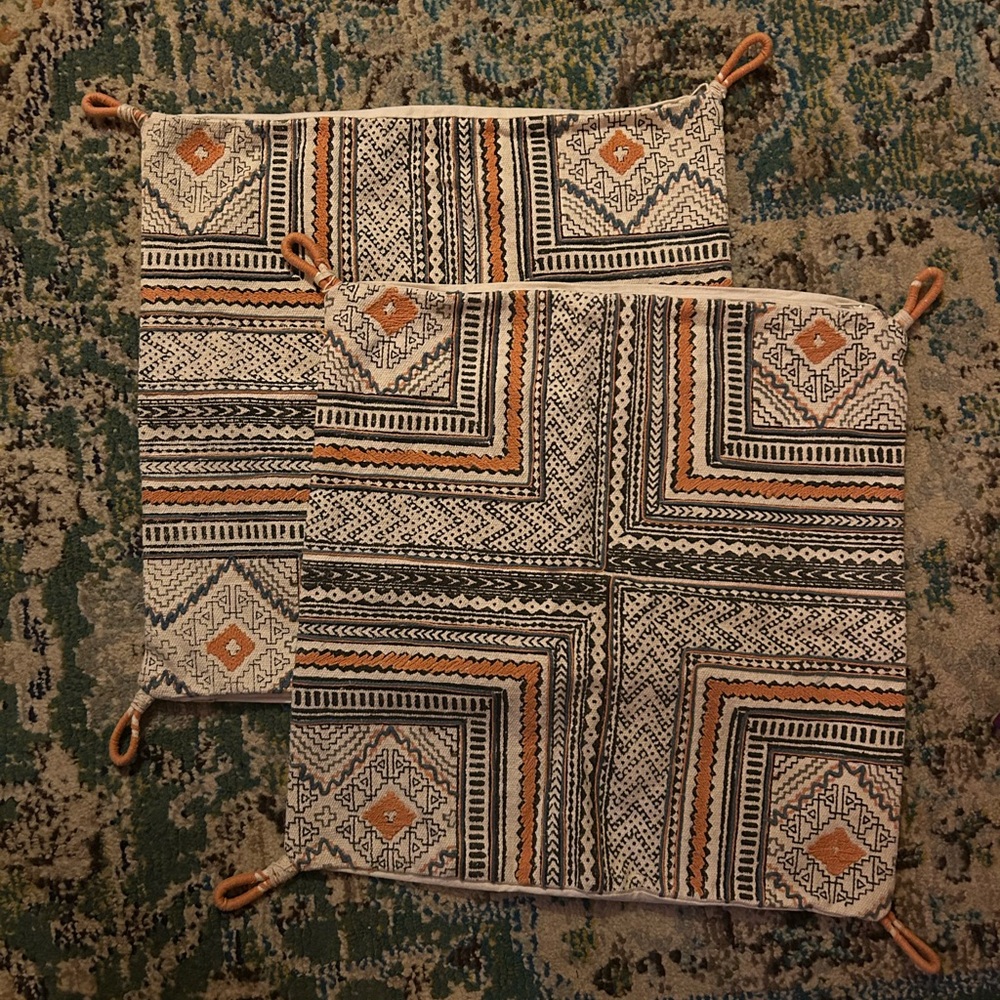 Two World Market Pillow Covers